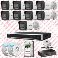 Hikvision 09 İp Kameralı 4mp Hibrit Colorvu Kamera Seti